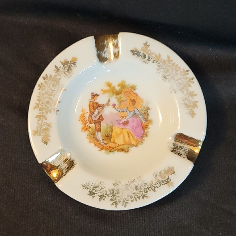 Vintage French Limoges Decorated Paris Ashtray!